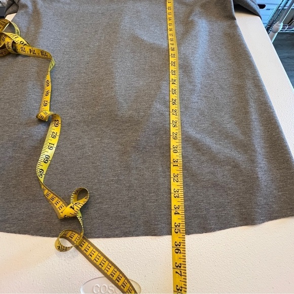 Joan Vass NY Gray Cardigan Women's Size 3X Stretch Knit Faux Leather Sleeves - Picture 8 of 9